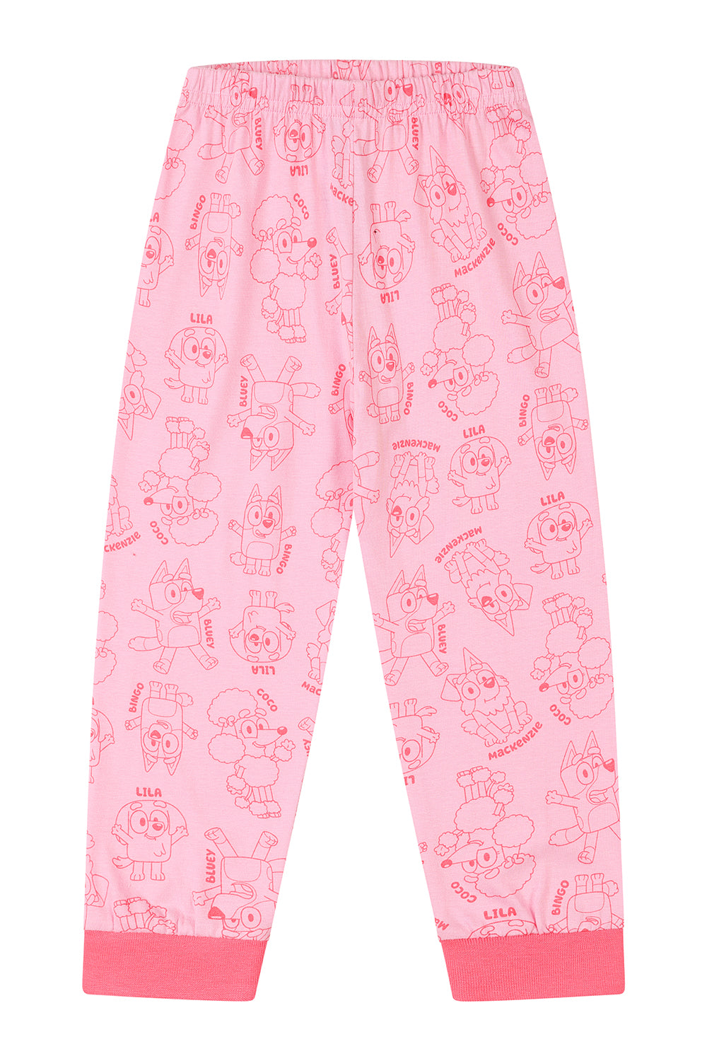 Girls Official Bluey Pyjamas Best Friends Pink Long PJs