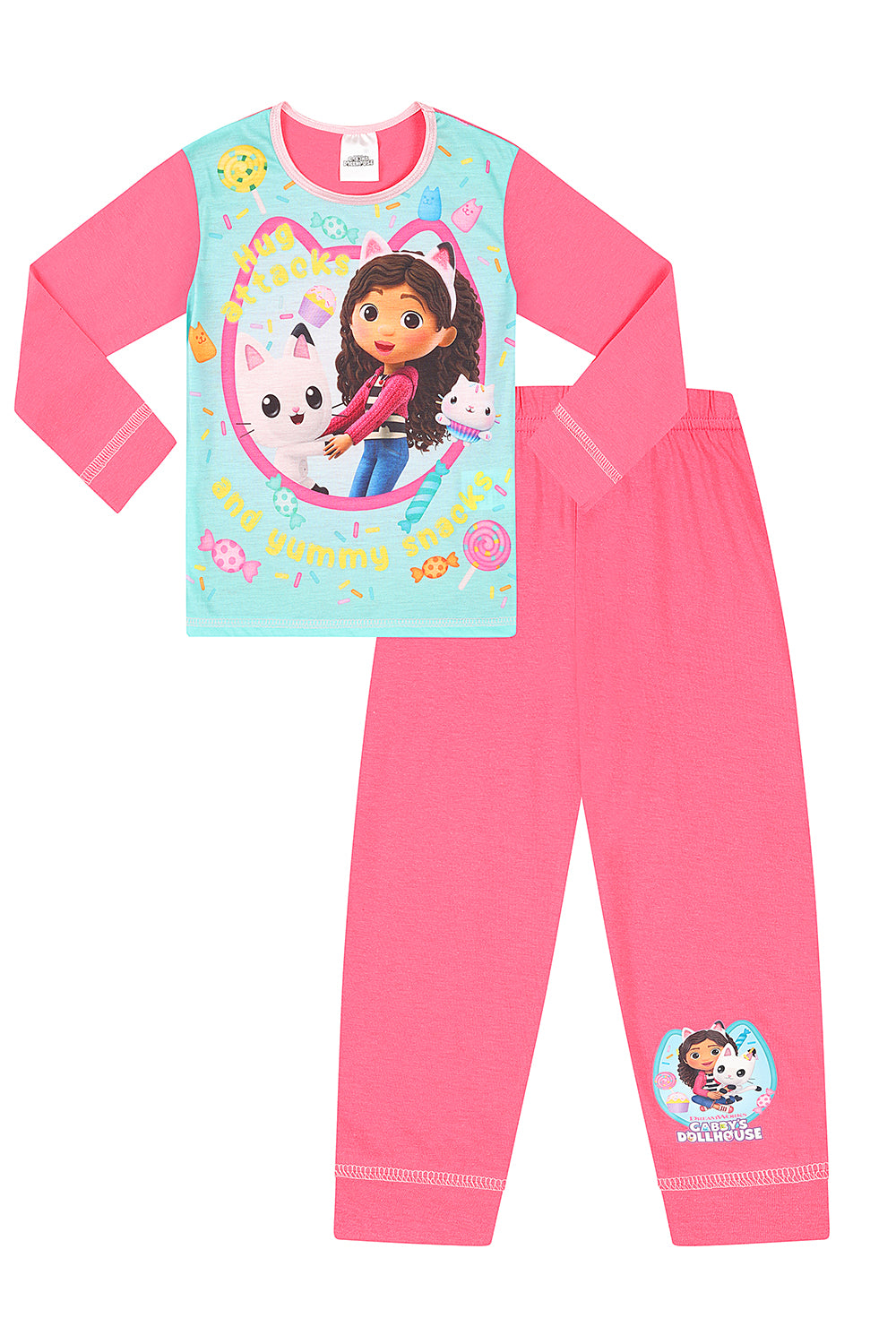 Girls Gabby's Dollhouse Pyjamas Hug Attacks And Yummy Snacks Long PJs