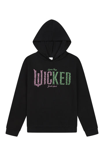 Girls Official Wicked Glinda And Elphaba Black Cotton Hoodie