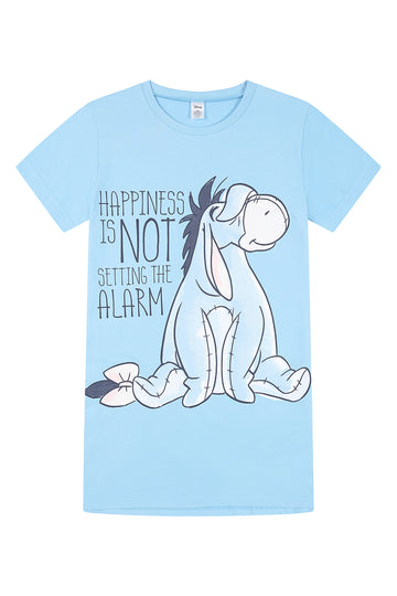 Women's Disney Eeyore 'Happiness Is Not Setting The Alarm' Blue Nightie