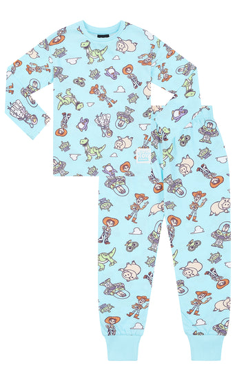 Boys Disney Toy Story Woody Buzz Jessie All Over Print Long Blue Pyjamas