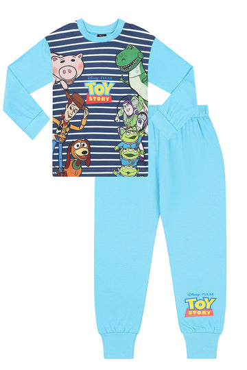 Boys Disney Toy Story Blue Striped Long Pyjamas