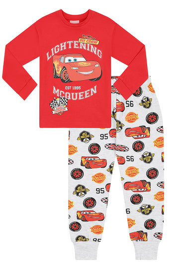 Disney Boys Cars Lightning McQueen Pit Crew Red Long Pyjamas