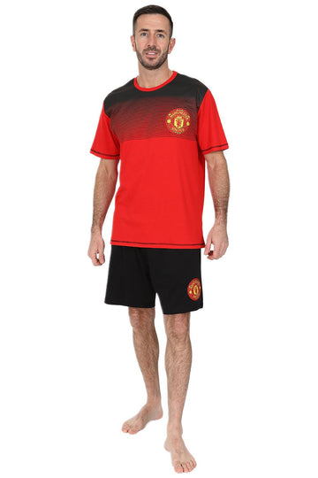Mens Manchester United FC Black Short Pyjamas