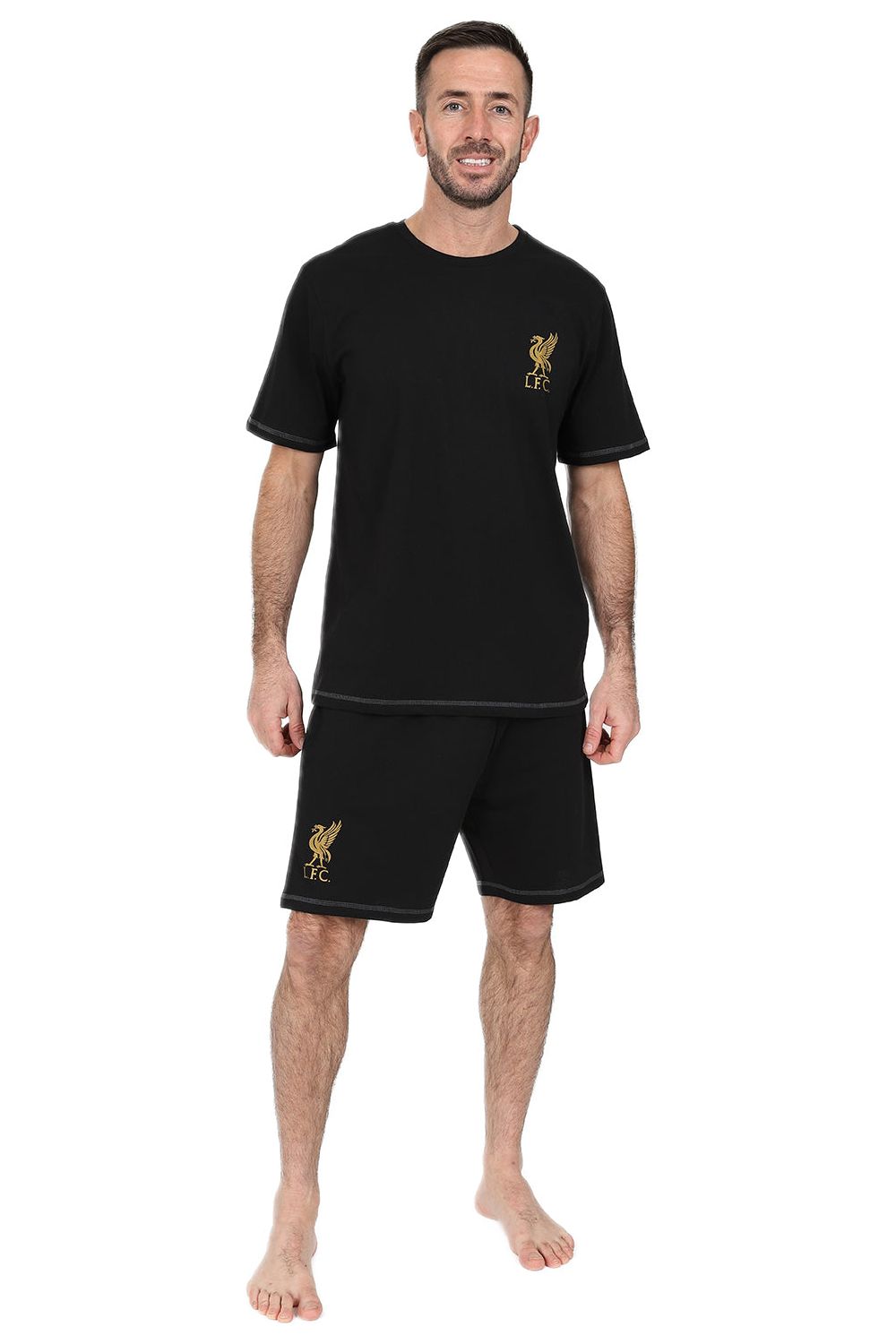 Mens Liverpool F.C Black Gold Short Pyjamas