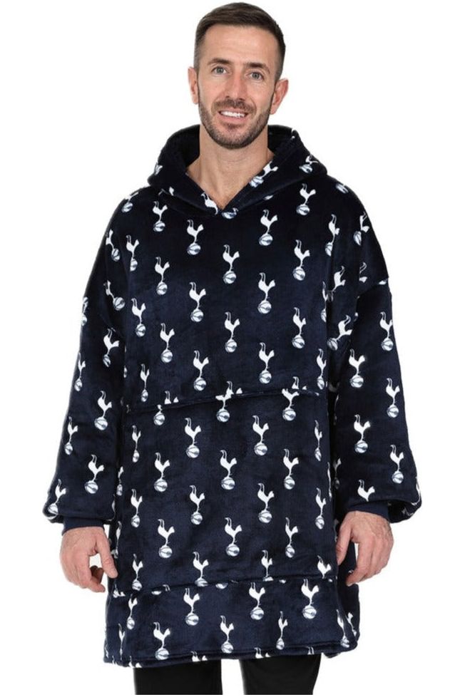 Tottenham Hotspur Football Club Men's Fully Lined Luxury Fleece Oversized Hoodie Blue W23