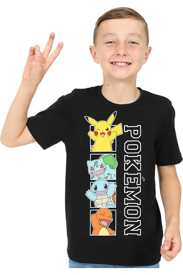 Pokemon Black T-Shirt 100% Cotton Kids Tshirt