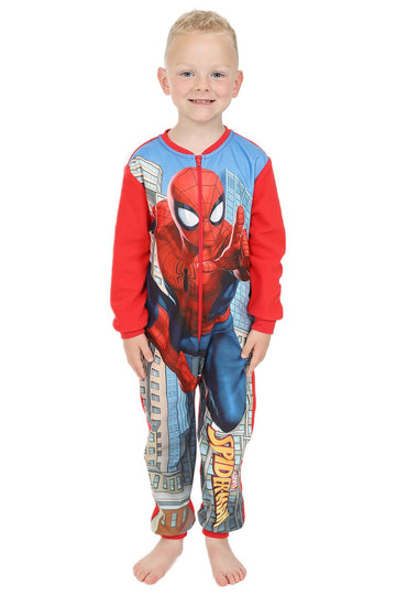Marvel Boys Spiderman Fleece Sleepsuit Kids All in One