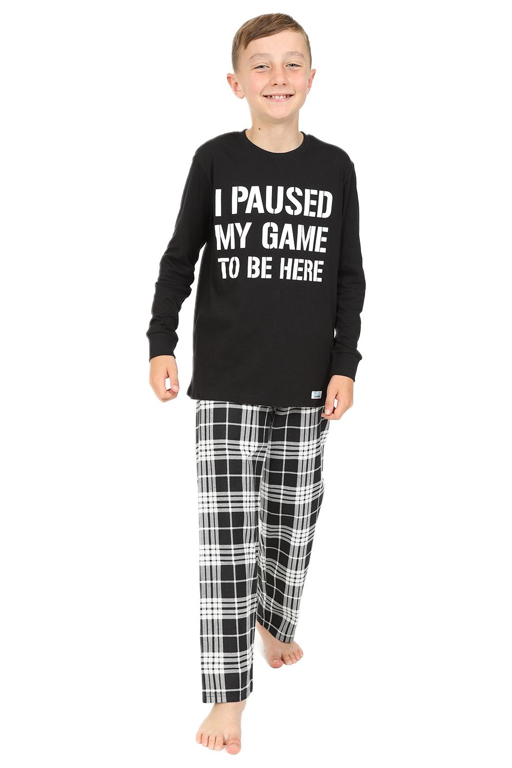 I Paused My Game To Be Here Long Black White Pyjamas