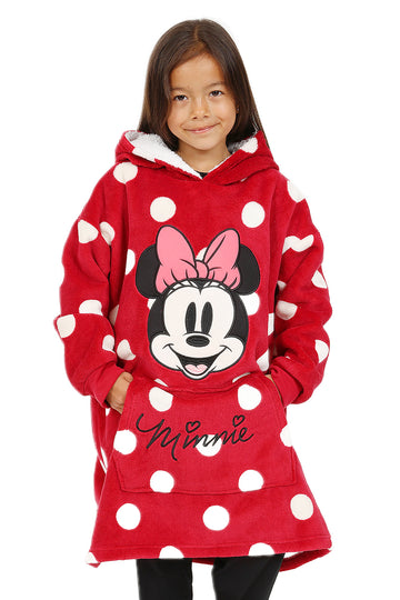 Girls And Womens Minnie Mouse Fully Lined Luxury Oversized Fleece Hoodie