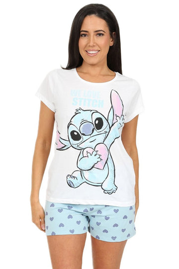 Womens Disney Lilo and Stitch Pyjamas We Love Stitch Short PJs