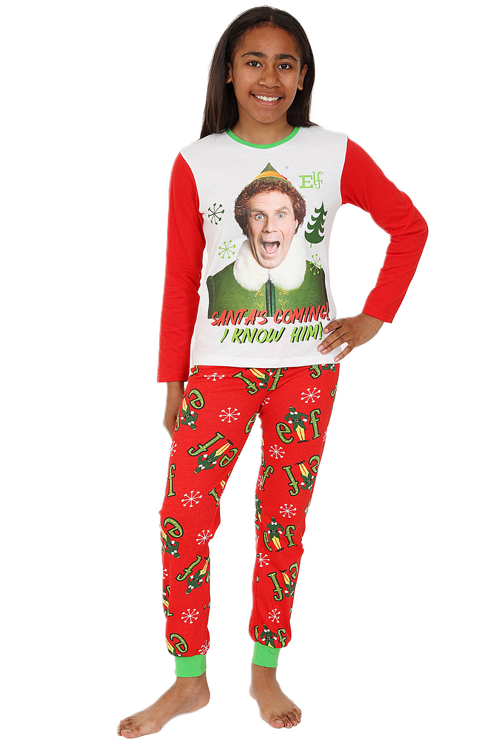 Very Elf Pyjamas Buddy The Elf Santa's Coming! Matching Family Christmas Long Pyjamas