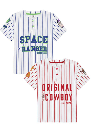 Kids Disney Toy Story Woody And Buzz Lightyear 2 Pack Baseball Style Multipack T-Shirts