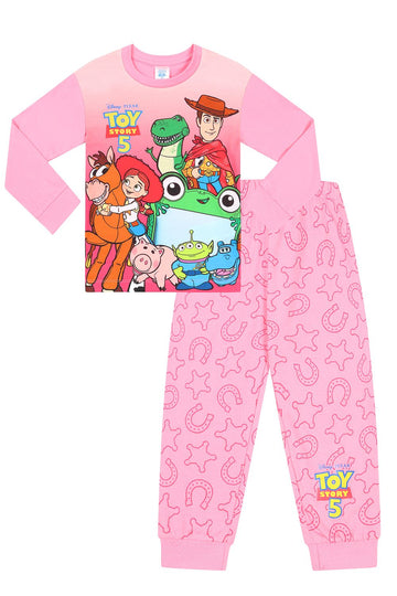 Disney Girls Toy Story 5 Lilypad Woody Buzz Long Pyjamas