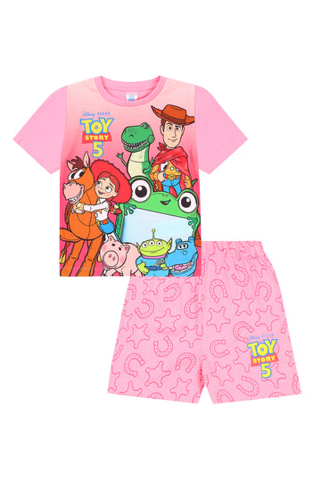 Disney Girls Toy Story 5 Lilypad Woody Buzz Short Pyjamas