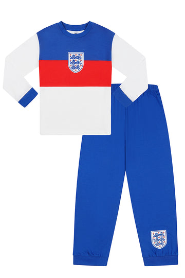 Kids Official The FA England Football Red White Blue World Cup Long Pyjamas
