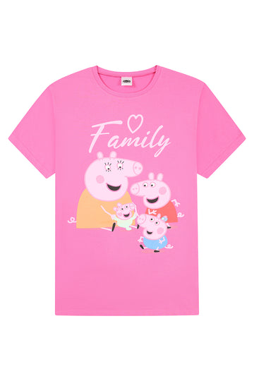 Ladies Peppa Pig Family Cotton Nightdress Nightie