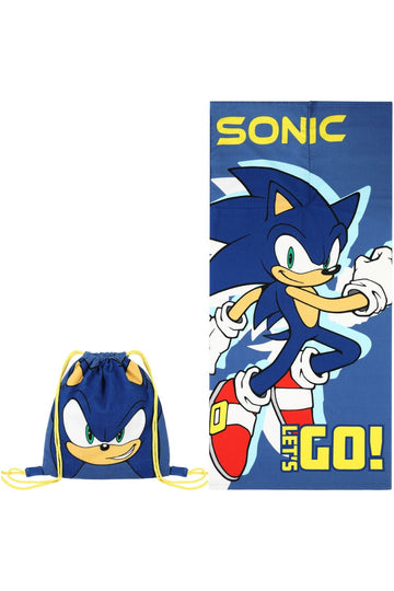 Official Sonic The Hedgehog Fold Away Towel Bag