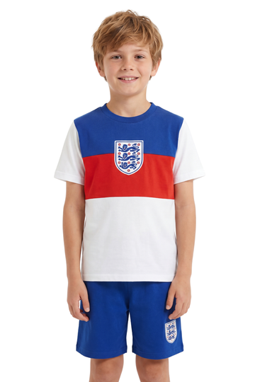 Kids Official The FA England Football Red White Blue World Cup Short Pyjamas