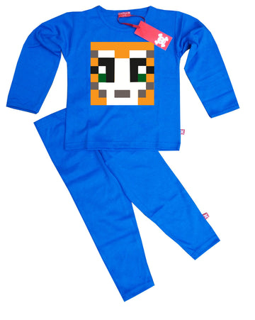 Stampy Cat Blue Pixel Long Pyjamas 11-12 Years