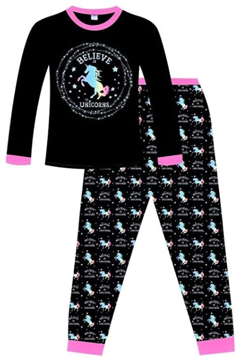 Girls 'Believe In Unicorns' Long Pyjamas - Pyjamas.com