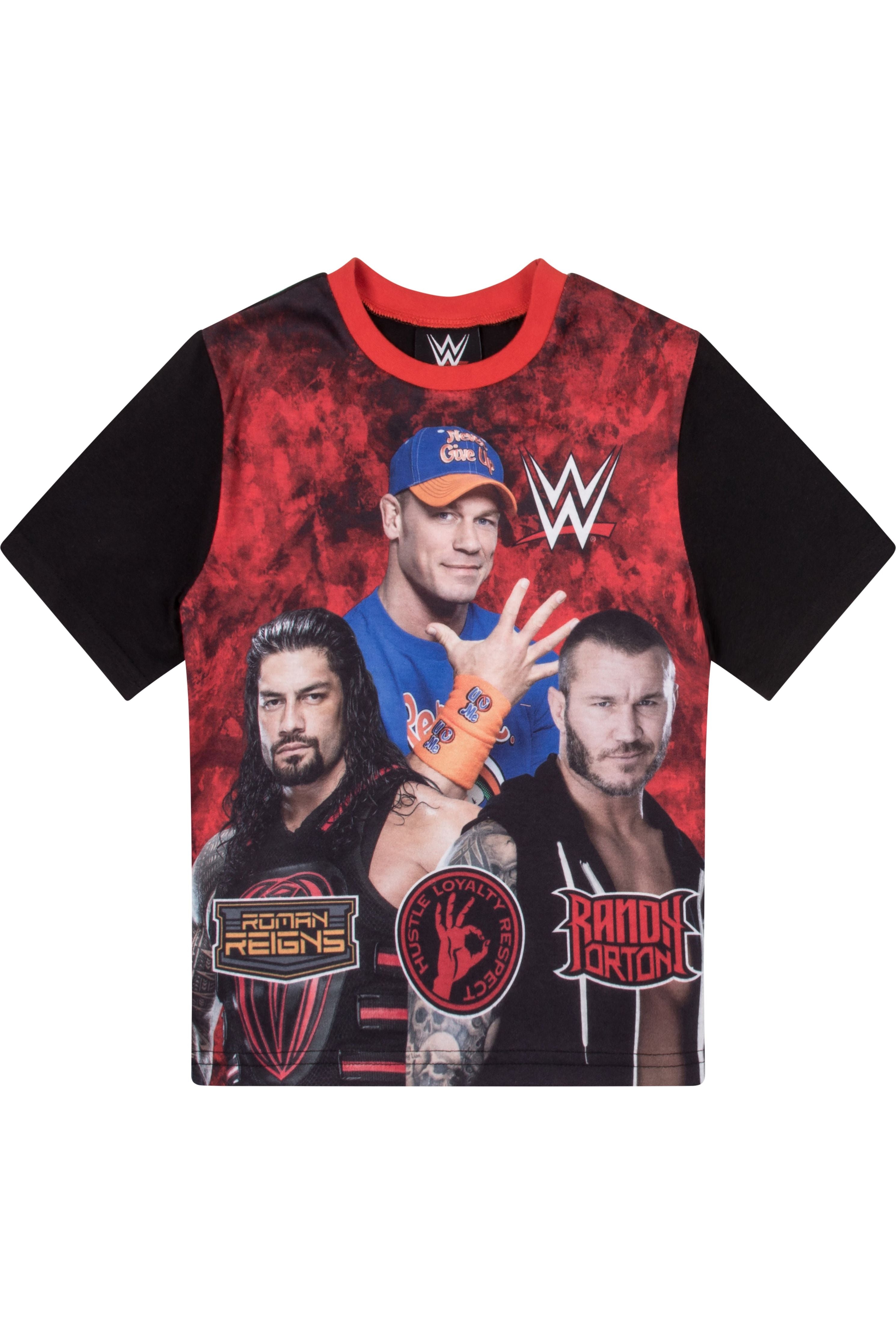Pyjama WWE John Cena Pour Garçon - Haut Manches Courtes Et Pantalon Long, Noir/Rouge