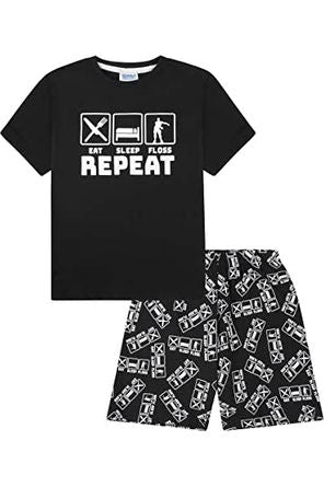 Eat Sleep Floss Repeat Short Pyjamas - Pyjamas.com