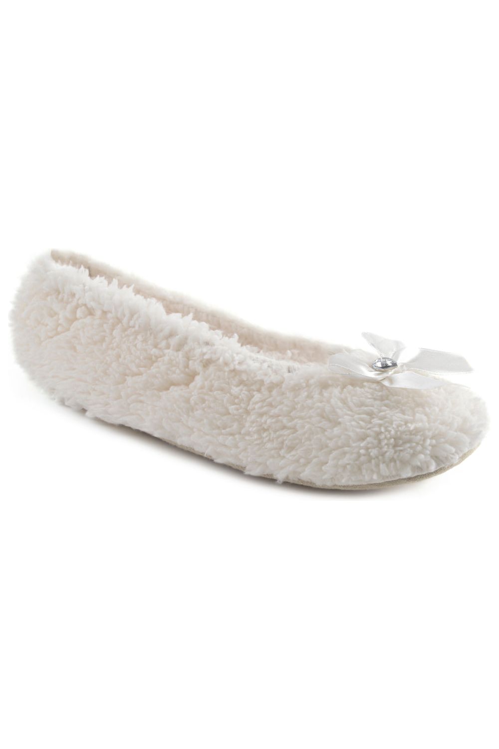 Women's White Fluffy Ballet Slippers