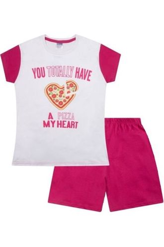 Girls 'You Totally Have A Piece Of My Heart' Short Pyjamas - Pyjamas.com