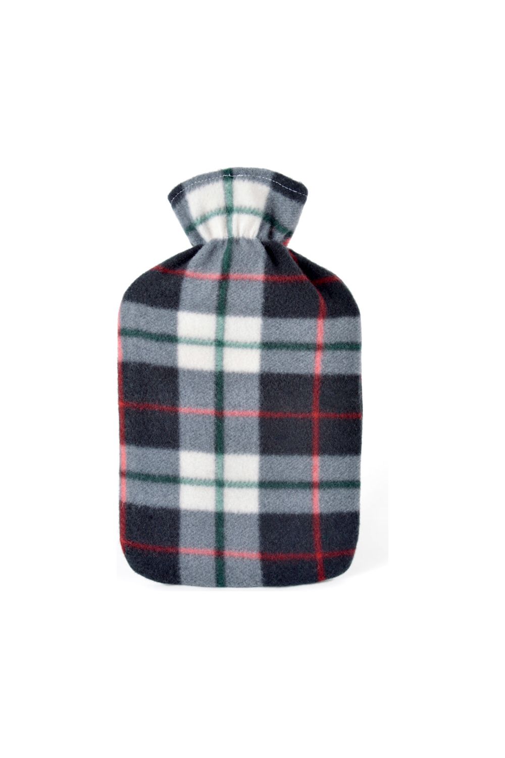 Black Check Fleece Hot Water Bottle