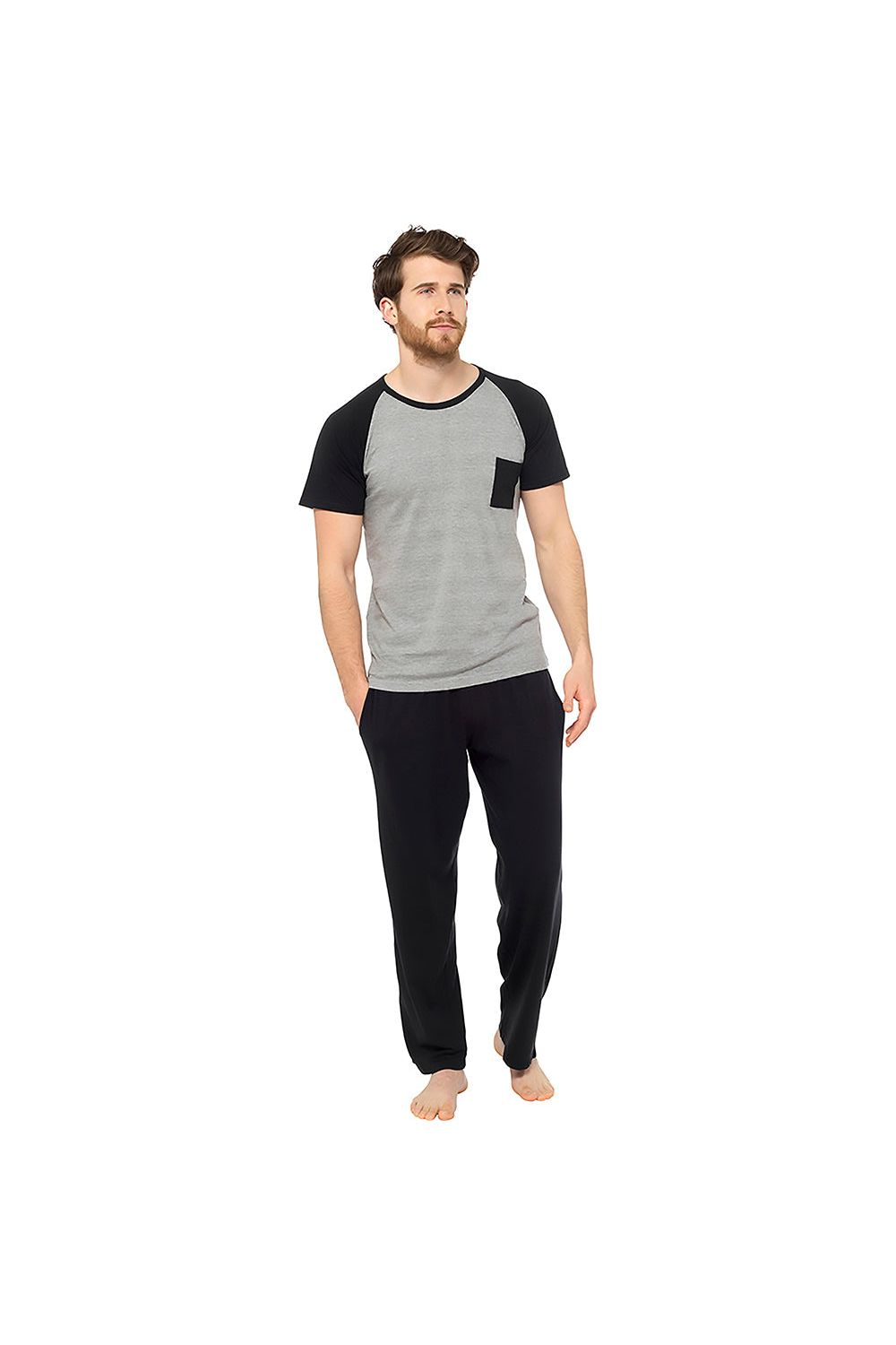 Mens Pocket Jersey Cotton Long Pyjamas - Pyjamas.com