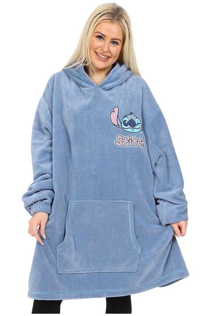 Women's Disney Lilo and Stitch Oversized Hoodie Blanket One Size Hooded Fleece
