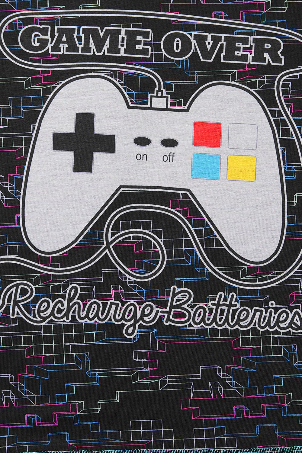 Boys Game Over Recharge Batteries Long Gaming Pyjamas - Pyjamas.com