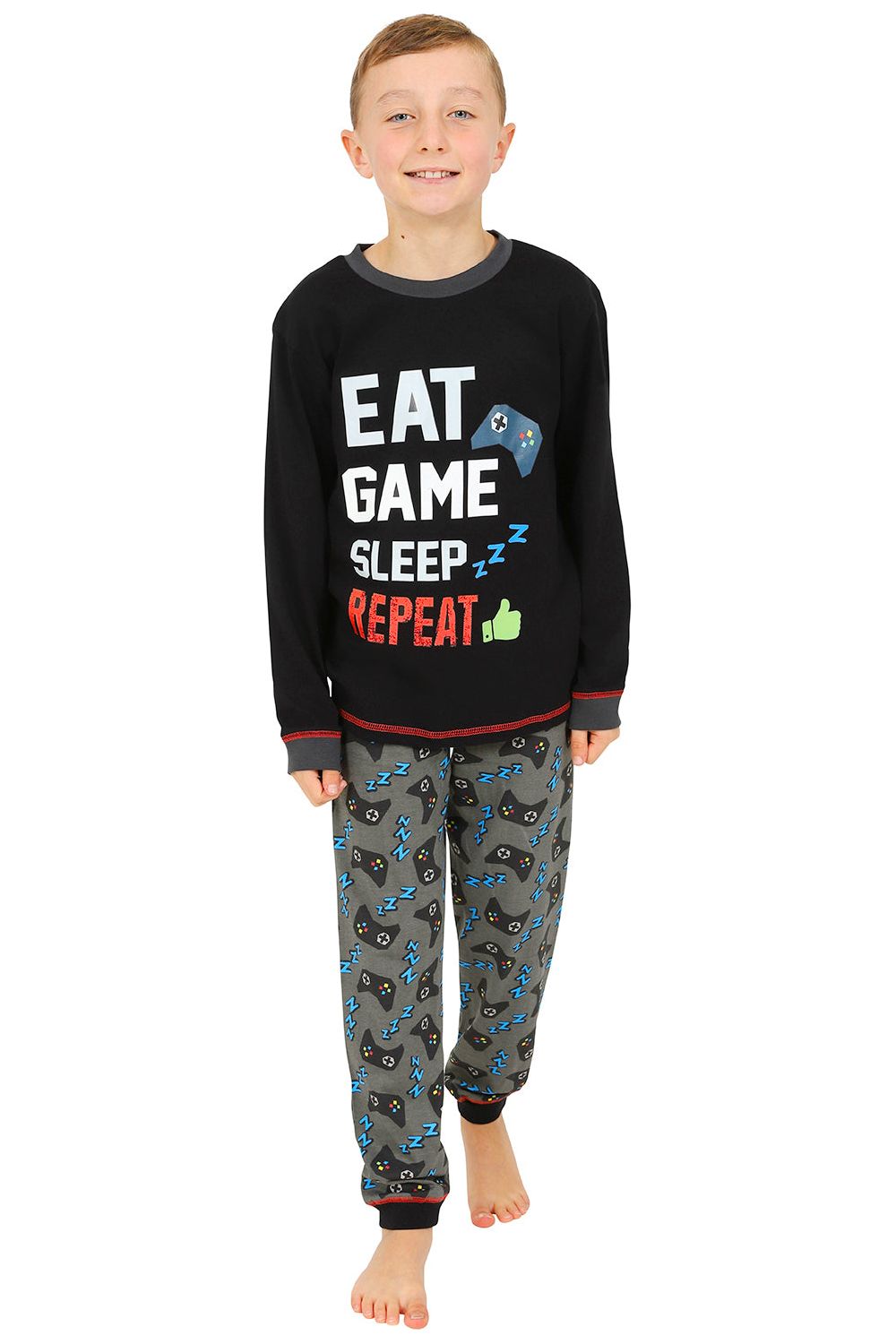 Boys Eat Game Sleep Repeat Long Pyjamas