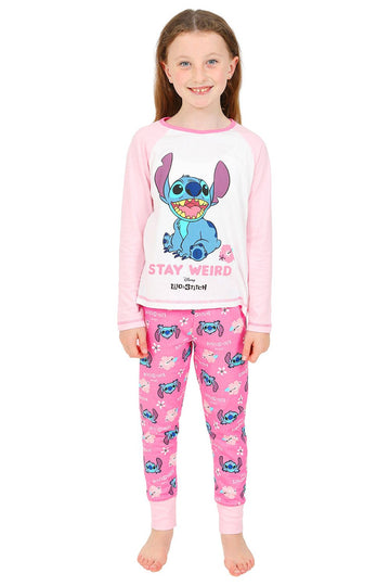 Girls Disney Lilo and Stitch Stay Weird Long Pyjamas