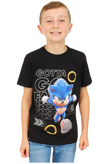 Official Sonic The Hedgehog T-shirt Gaming Birthday Gift Kids Top Boys