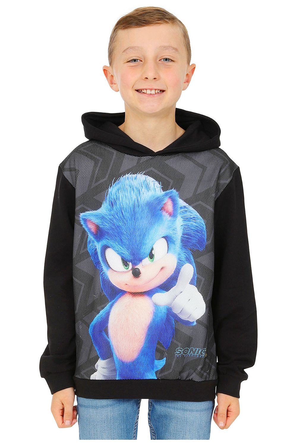 Official Sonic The Hedgehog Hooded Top Gaming Birthday Gift Kids Top Boys