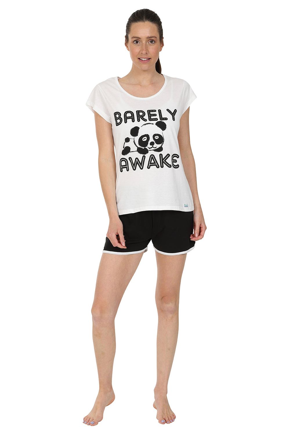 Women's Barely Awake Panda Short Pyjamas