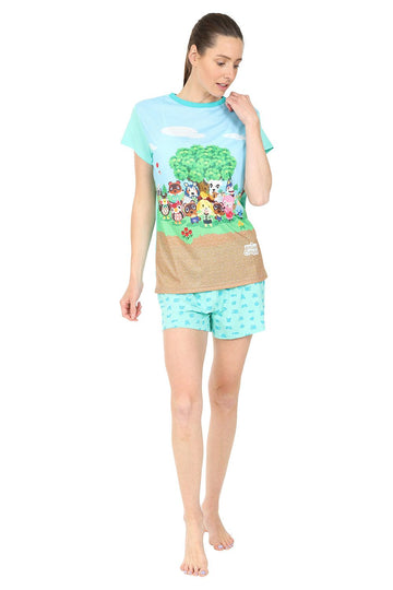 Women's Official Nintendo Animal Crossing Gaming Short Pyjamas