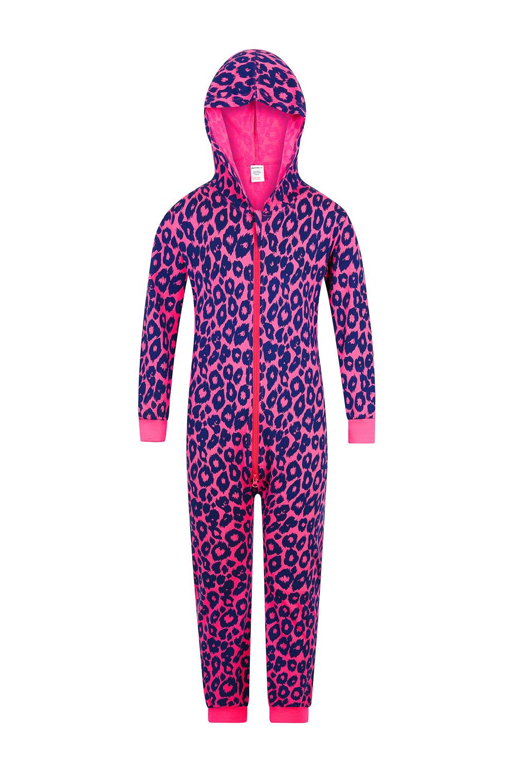 Girls Leopard Pink Onesie - Pyjamas.com