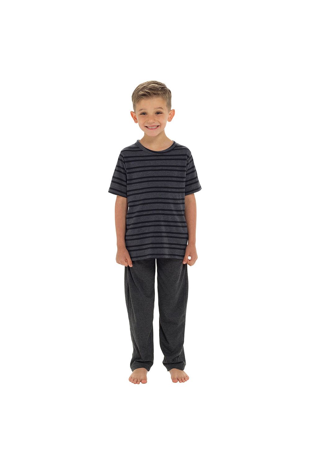 Boys Striped Top Long Leg Pyjama Set Cotton - Pyjamas.com