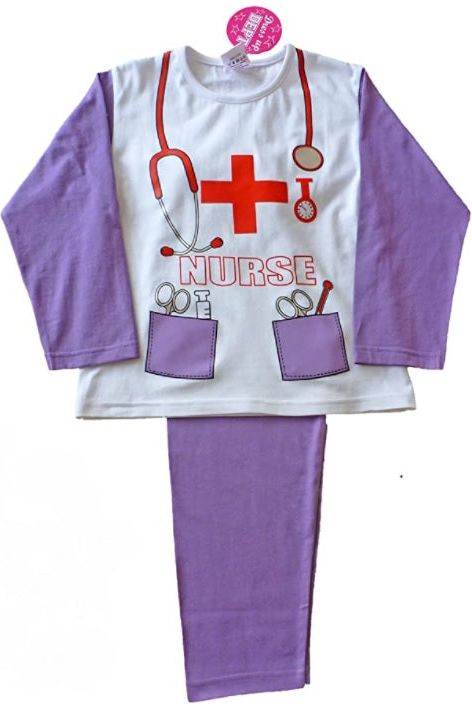 Girls Nurse Fancy Dress Long Pyjamas 3-4 Years