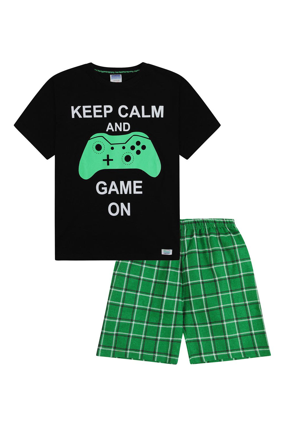 Boys Keep Calm And Game On Short Pyjamas - Pyjamas.com