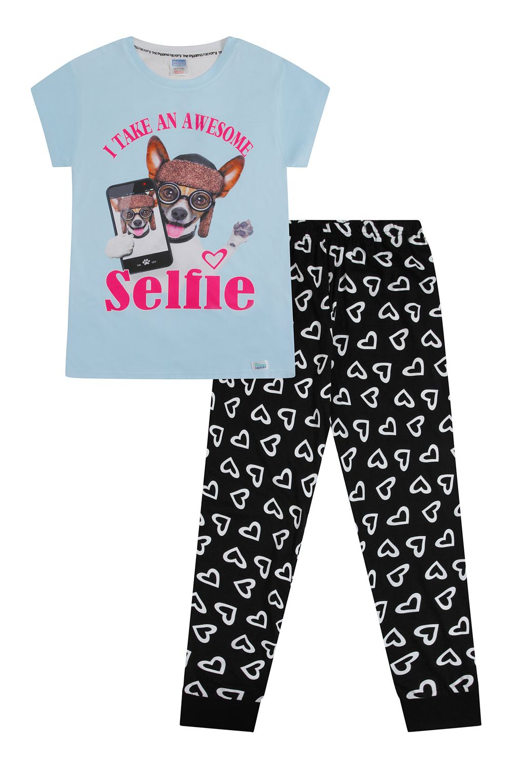 Girls Dog Awesome Selfie Long Pyjamas - Pyjamas.com