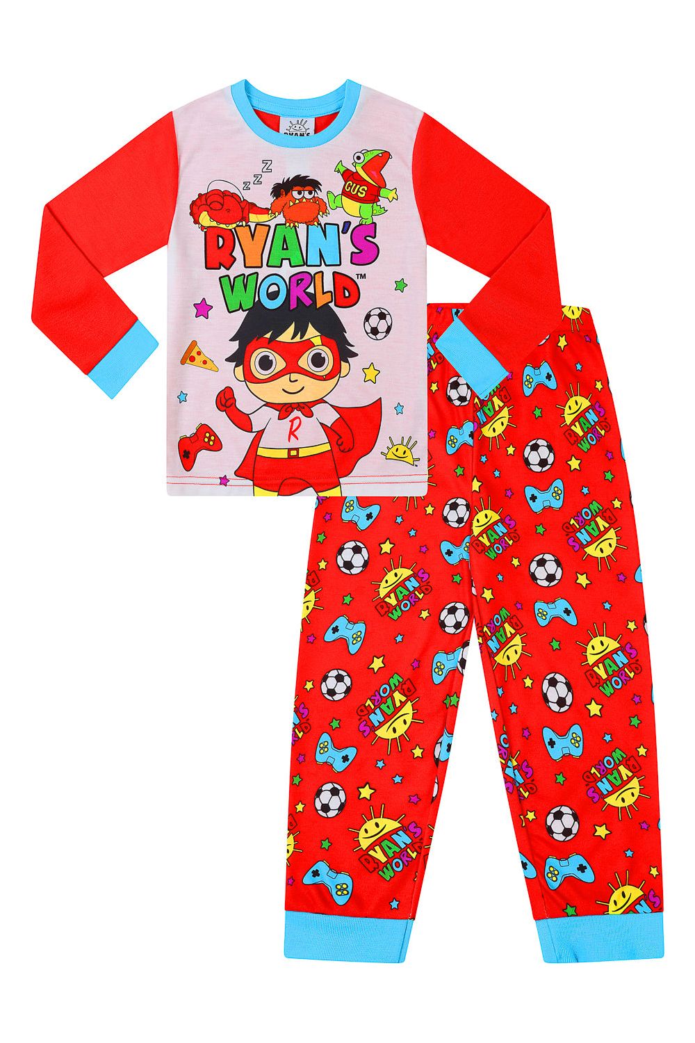Boys Ryan's World Toy Reviews Red White Pyjamas - Pyjamas.com
