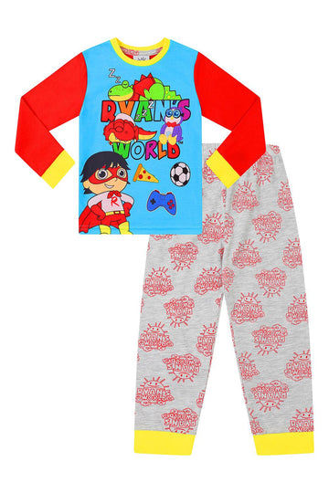 Boys Ryan's World Toy Reviews Red Grey Pyjamas - Pyjamas.com