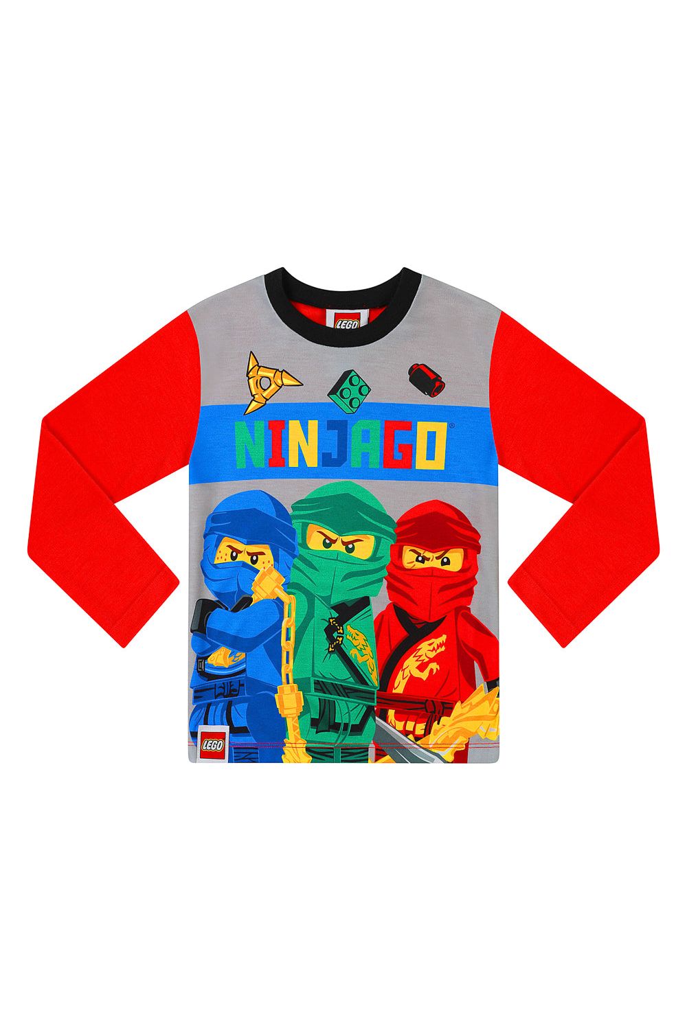 Boys Official Lego Ninjago Long Sleeved Pyjamas Red Black - Pyjamas.com