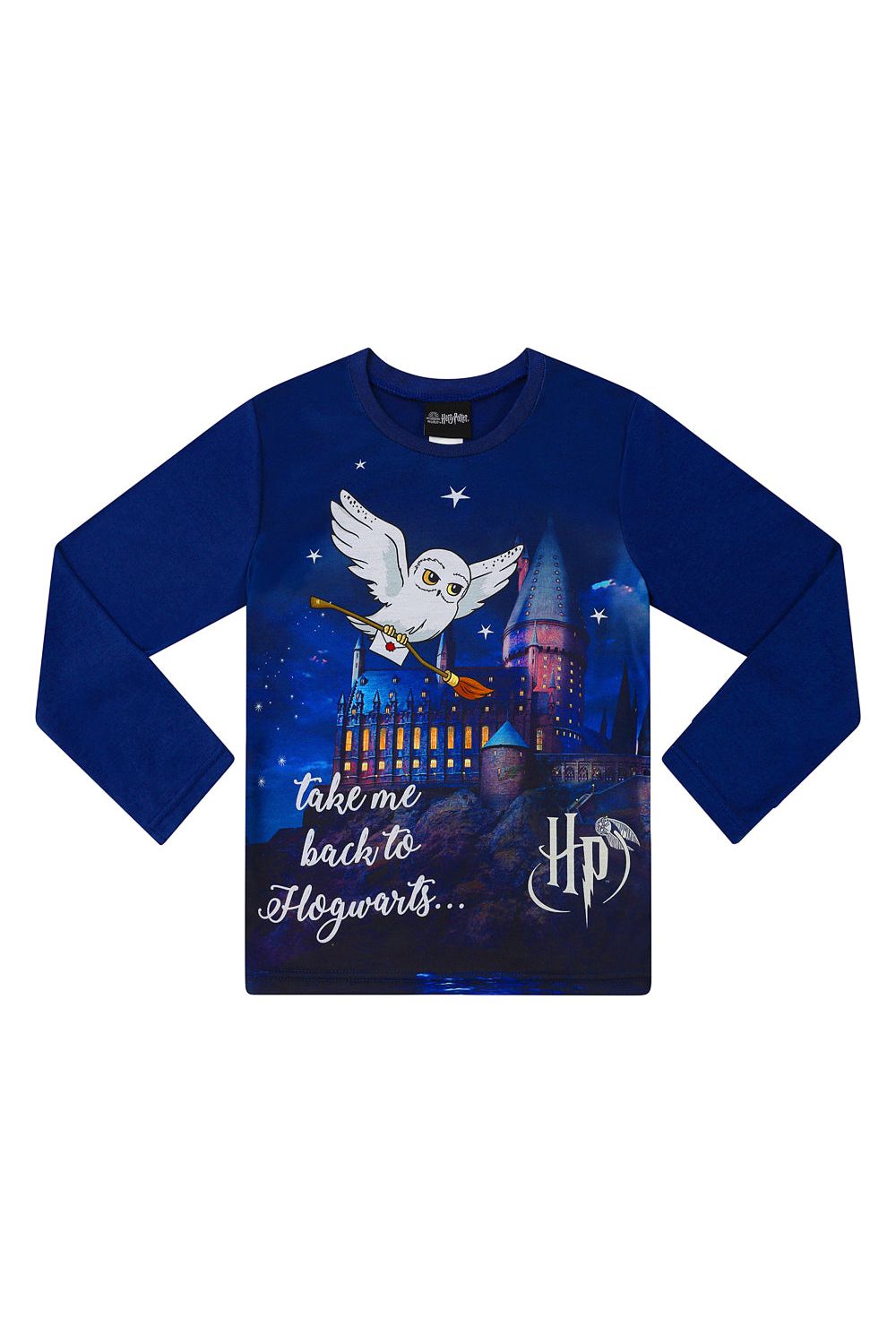Girls Harry Potter Pyjamas Hedwig Take Me Back to Hogwarts Pjs 6 to 12 Years Blu - Pyjamas.com