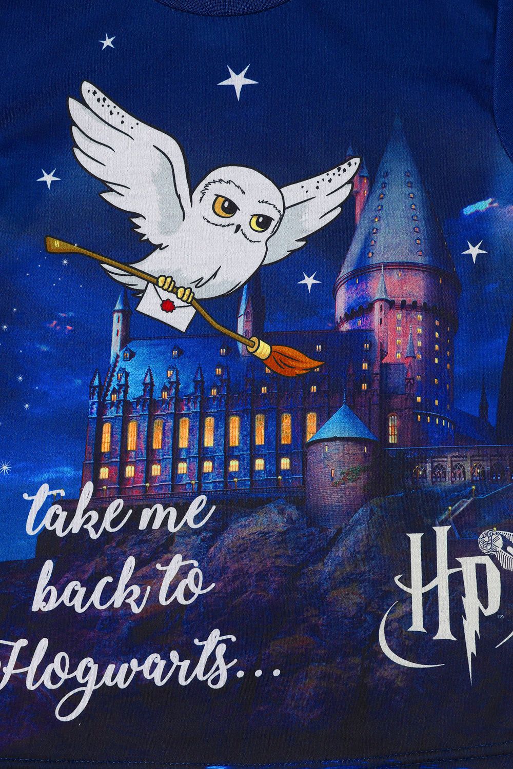 Girls Harry Potter Pyjamas Hedwig Take Me Back to Hogwarts Pjs 6 to 12 Years Blu - Pyjamas.com
