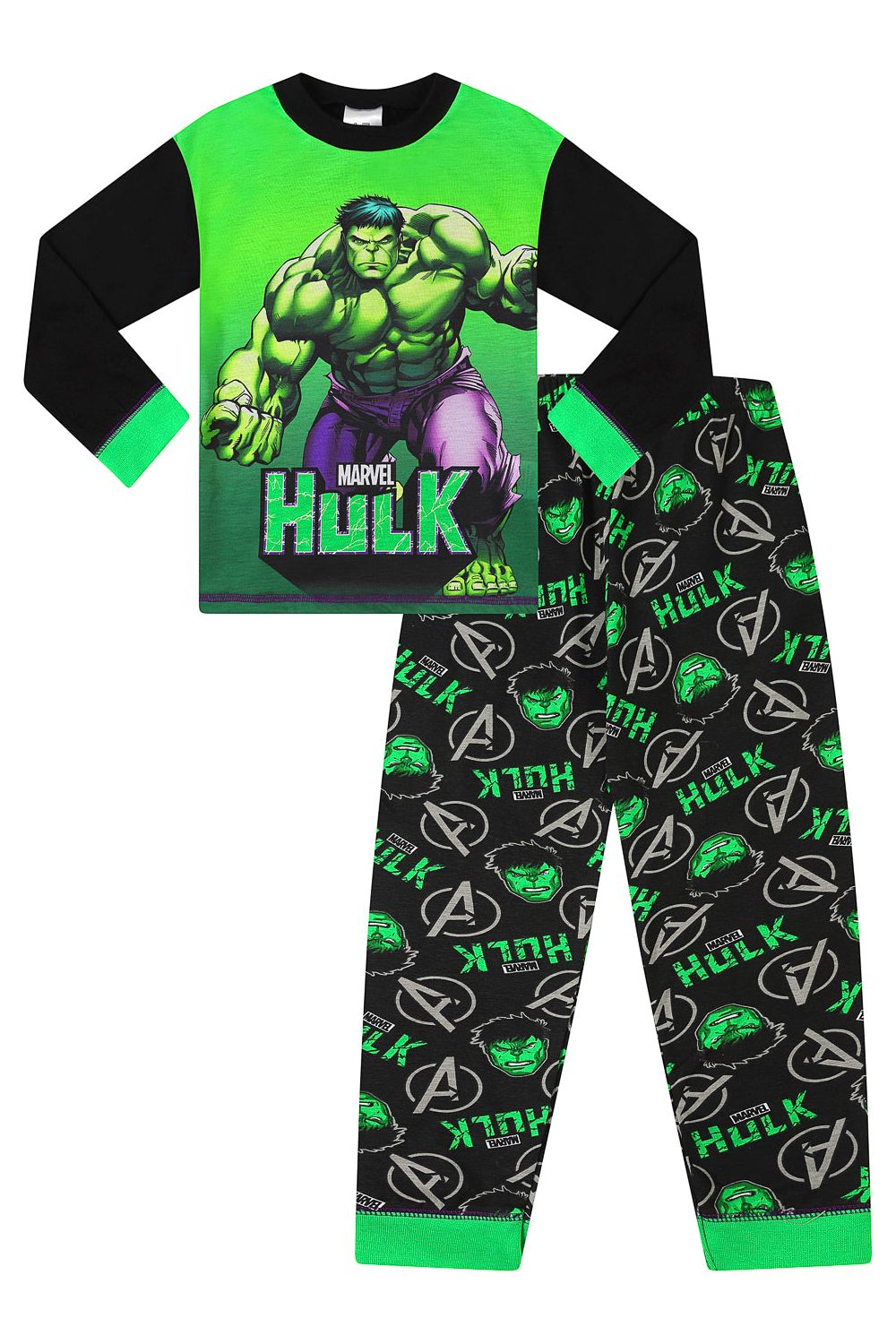 Boys Marvel Incredible Hulk Long Pyjamas - Pyjamas.com